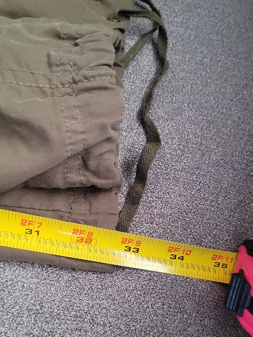 Vtg Y2K Olive Green Low Rise Cargo Pants Paratrooper Multi-Pocket Utility Design - Picture 12 of 12